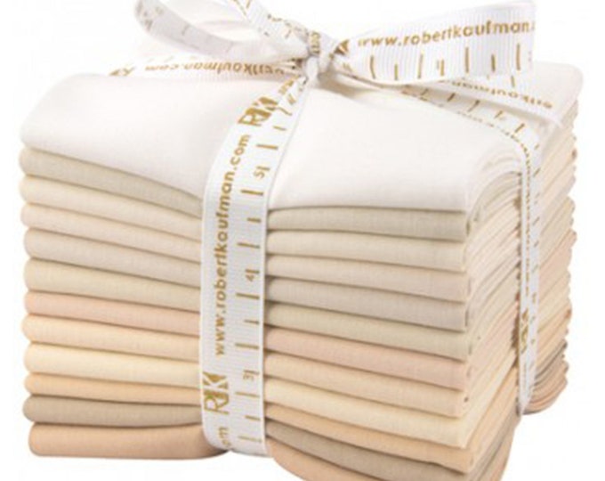 Not Quite White Palette - Kona Cotton Solids *Fat Quarter Bundle - 12 Pieces* From: Kaufman Studios FQ-909-12