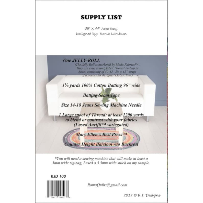 JELLY ROLL Rug Pattern by RJ Designs Rjd100 Etsy