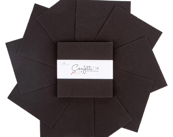 Licorice Confetti Cotton Solids *Charm Package 5" x 5"* From: Riley Blake 5-120-Licorice-42