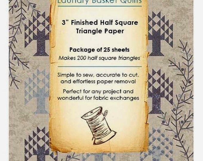3" Finished Half Square Triangle Paper *Pre-Cut Friendly *Package of 25 Sheets* From: Laundry Basket Quilts LBQ-0530-X