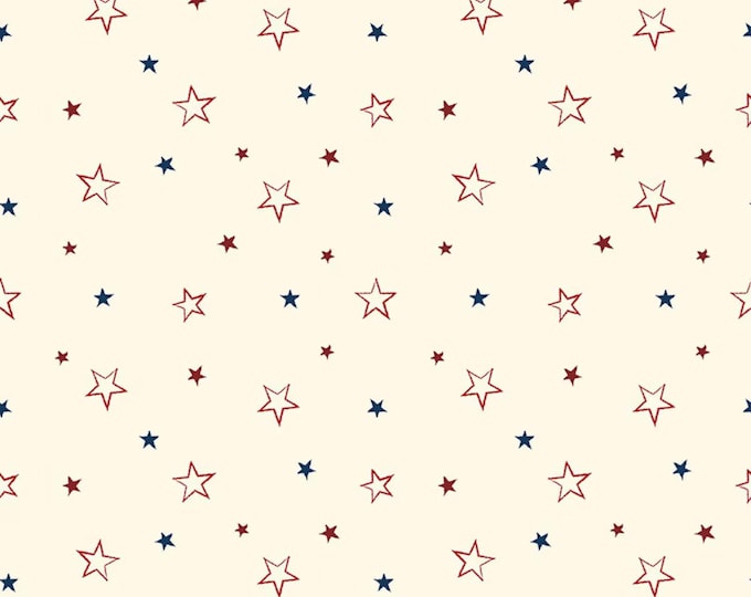 American Honor Stars - Cream  *By The 1/2 Yard* From: Vicky Gifford for Riley Blake  C17095-CREAM