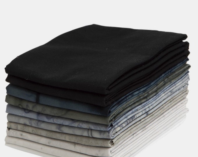 Nightfall - Lava Solids Tonal Batiks *Fat Quarter Bundle - 10 Pieces* From: Anthology Fabrics