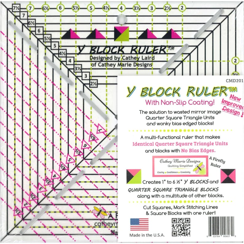 Y BLOCK Ruler NEW Design With Slip Stop Grips Designed By: Cathey Laird ...