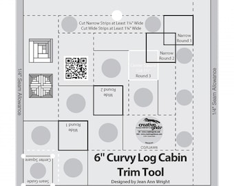 6" Curvy Log Cabin Trim Tool  *Acrylic* By: Jean Ann Wright - Creative Grids   #CGRJAW6