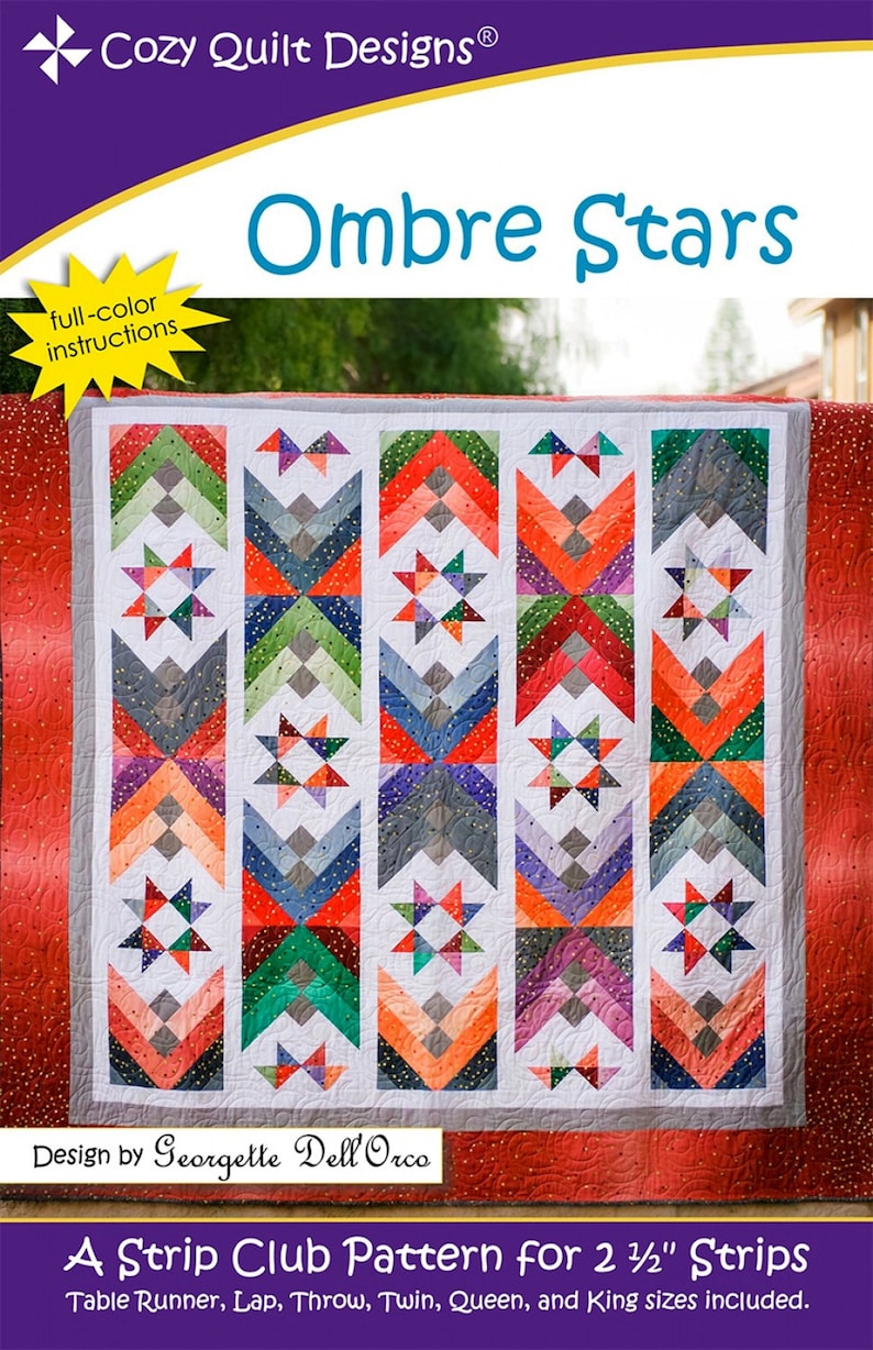 Star Strip Pattern Ombre Stars *strip Club Quilt Pattern* By: Georgette Del'orco - Cozy ...