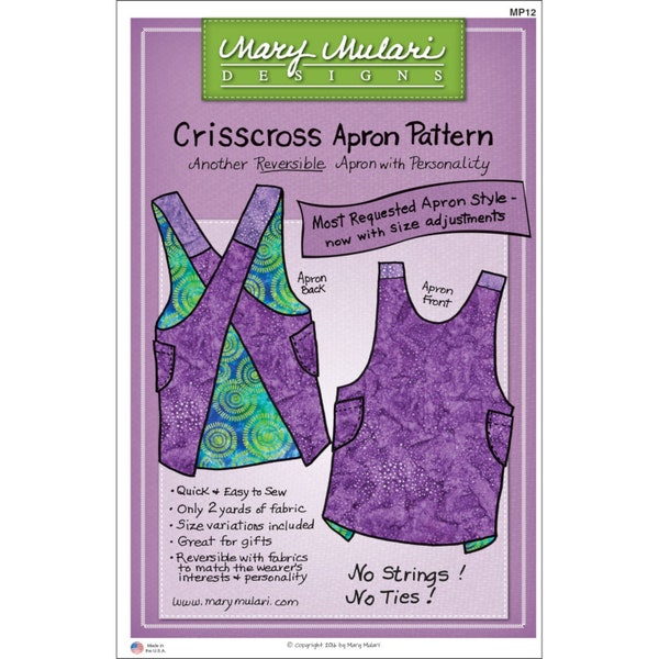 Crisscross Apron Pattern *Includes Size Adjustments*    From: Mary Mulari Designs