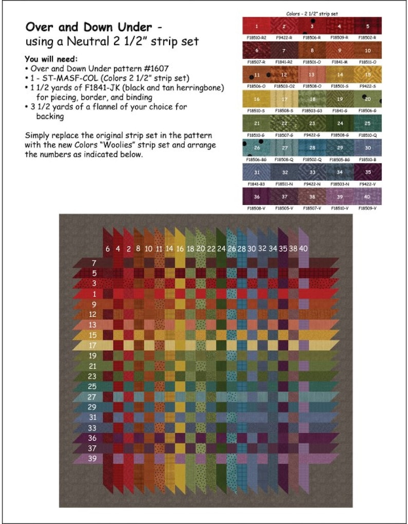 Over & Down Under quilt Pattern By Bonnie Sullivan All Etsy