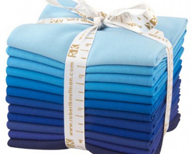 Sky Gazer Palette - Kona Cotton Solids  *Fat Quarter Bundle - 12 Pieces* From: Kaufman Studios