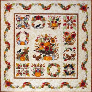 Baltimore Autumn *12-Month Block of the Month Applique Quilt Pattern - Complete Set* By: Pearl P Pereira - P3 Designs