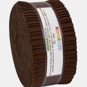 Coffee Colorstory - Kona Cotton Solids  *Brown Jelly Roll - 40 Pieces* From: Robert Kaufman Fabrics RU-197-40