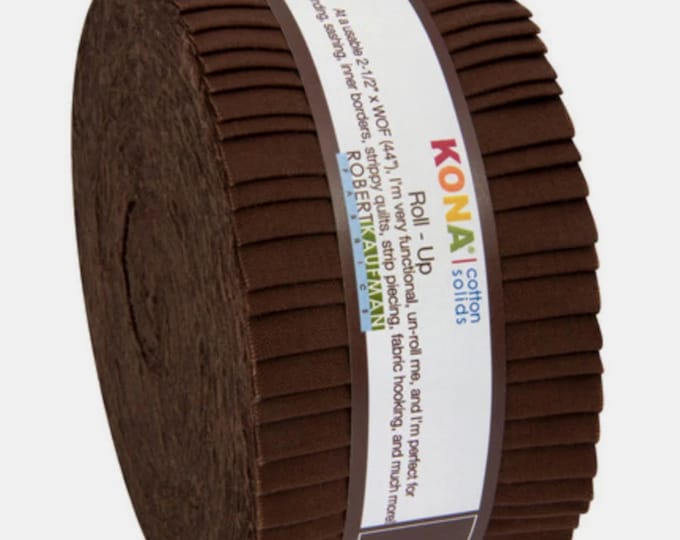 Coffee Colorstory - Kona Cotton Solids  *Brown Jelly Roll - 40 Pieces* From: Robert Kaufman Fabrics RU-197-40