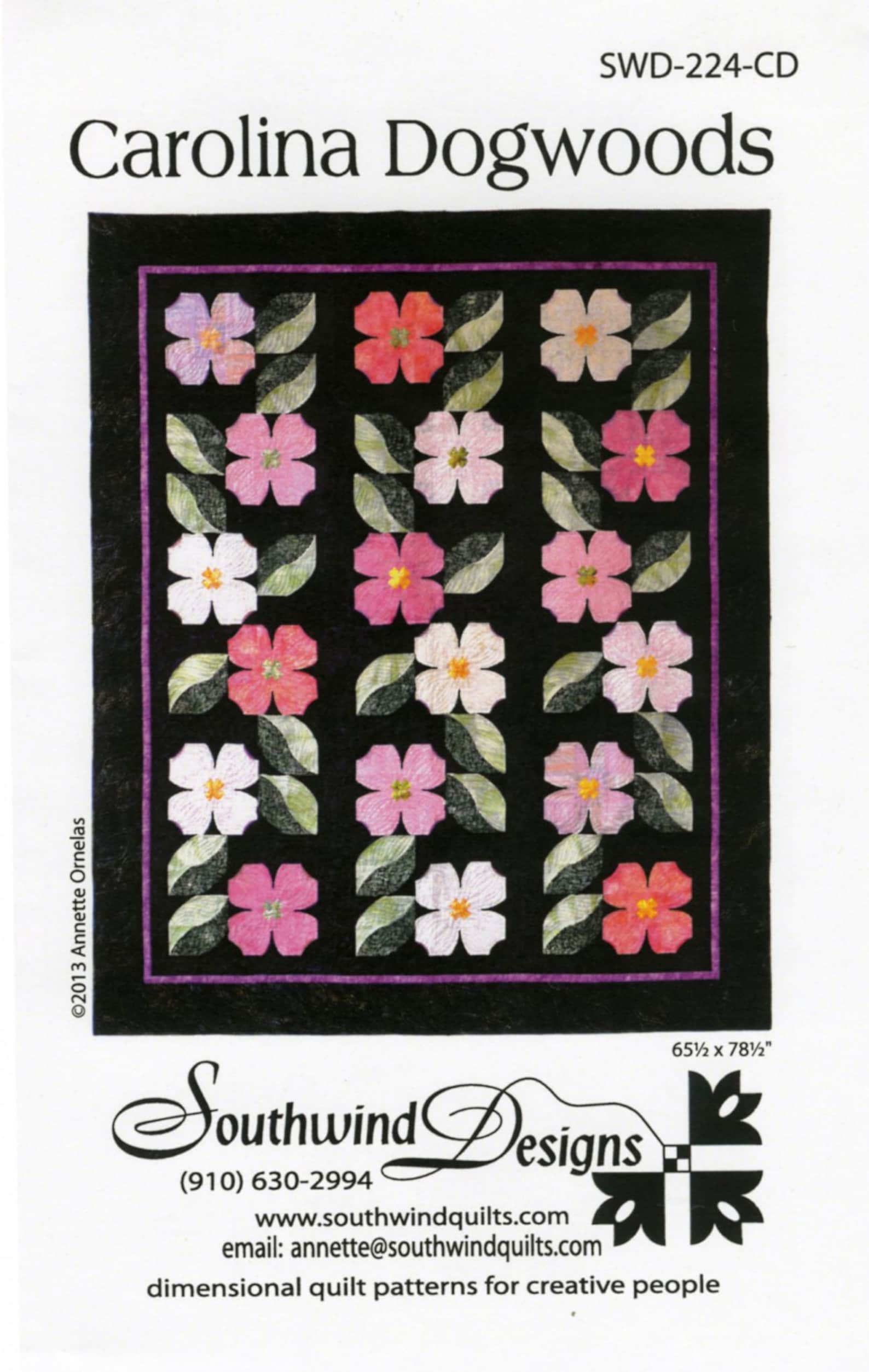 Carolina Dogwood quilt Pattern BY Southwind Designs Etsy