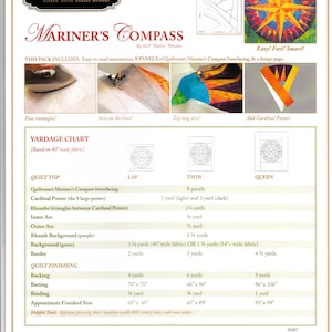 Interface et mode d'emploi de la boussole Mariner's *Pack classique* Par : Mattie Rhoades Haines pour Quiltsmart image 2