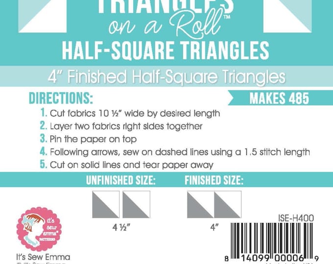 4 inch Finished Half Square Triangles on a Roll *Paper - Package of 485* From: It's Sew Emma ISE-H400