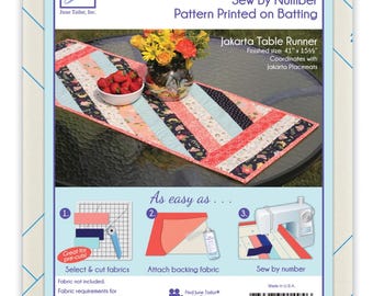 Jakarta Table Runner *Sew by number pattern printed on batting - Quilt as You Go Kit*  By: June Tailor Inc JT1494