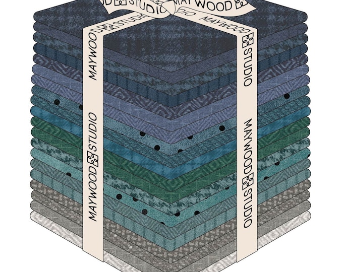 Stormy Seas - Woolies Flannel  *Fat Quarter Bundle - 20 Pieces* By: Bonnie Sullivan & Maywood Studio  FQ-MASWOF-STS