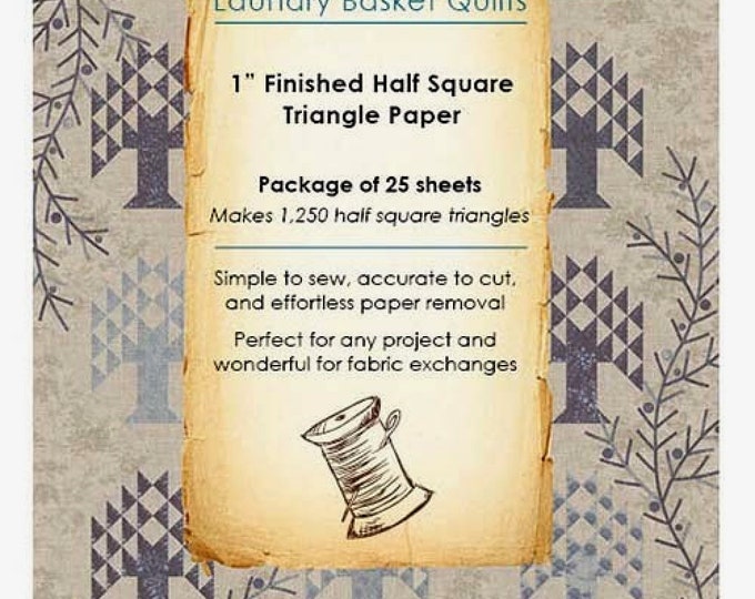 1 inch Finished Half Square Triangle Paper *For Layer Cakes *Package of 25 Sheets* From: Laundry Basket Quilts LBQ-0527-X