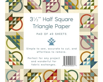 3-1/2" Finished Half Square Triangle Paper *Layer Cake* Package of 40 Sheets* From: Laundry Basket Quilts LBQ-0531-X