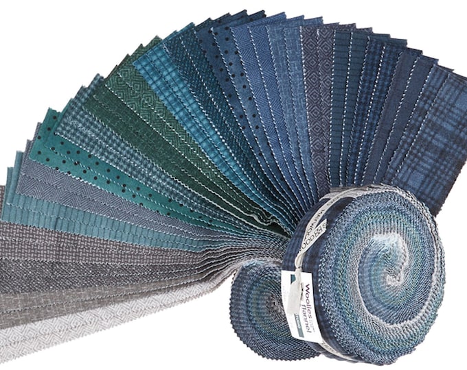 Stormy Seas - Woolie Flannel  *Jelly Roll - 40 Pieces* By: Bonnie Sullivan & Maywood Studio ST-MASWOF-STS
