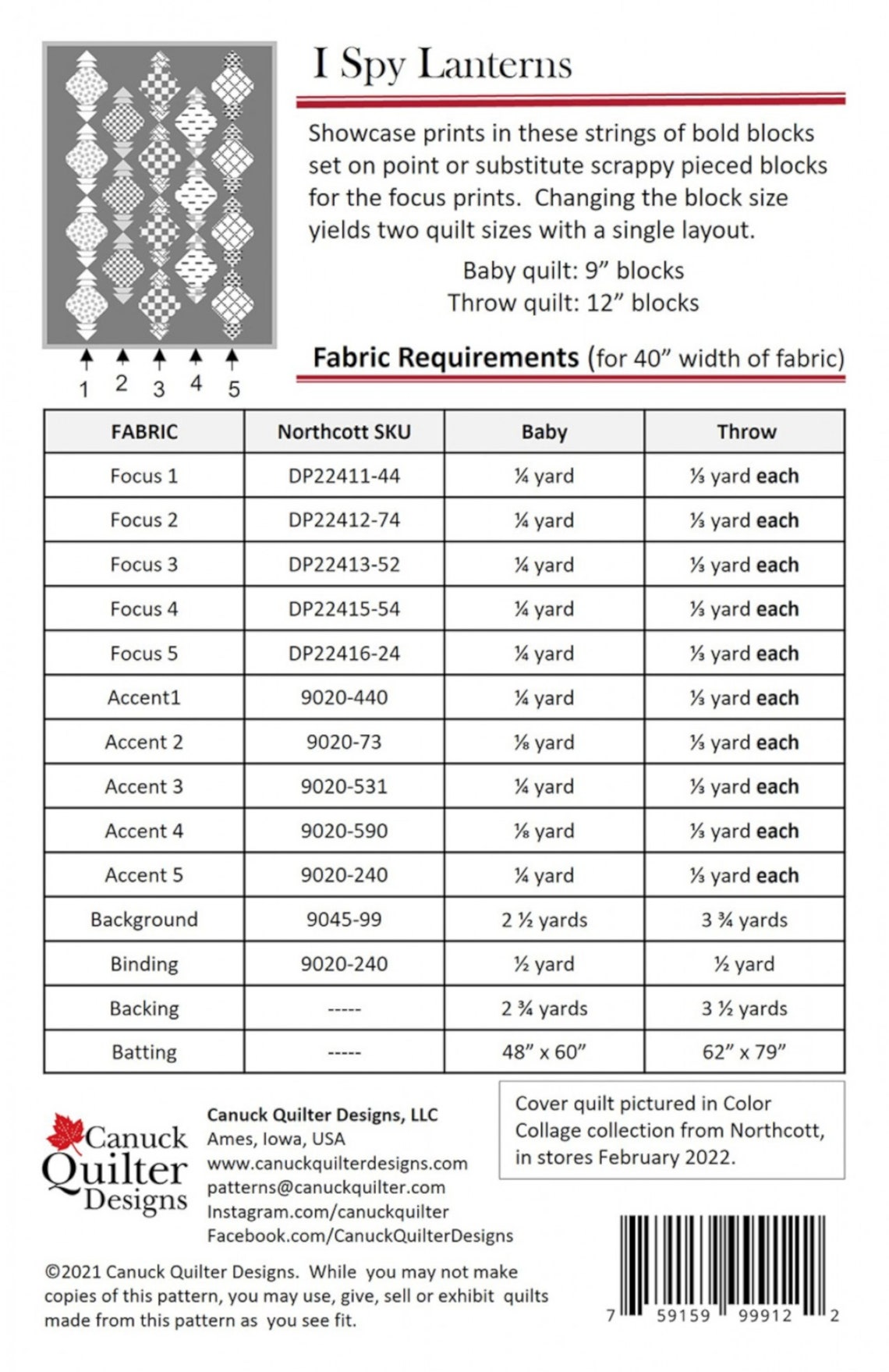 I Spy Lanterns QUILT Pattern By Canuck Quilter Design Etsy