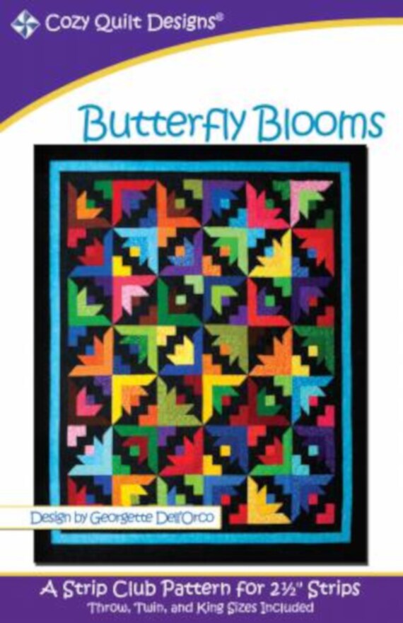 BUTTERFLY BLOOMS quilt Pattern for 21/2 Strips By Etsy