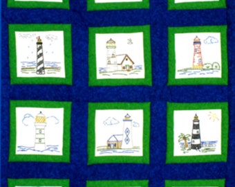 Lighthouses *Pre-Printed Cross Stitch & Embroidery Blocks* By: Jack Dempsey Needle Art  737-554