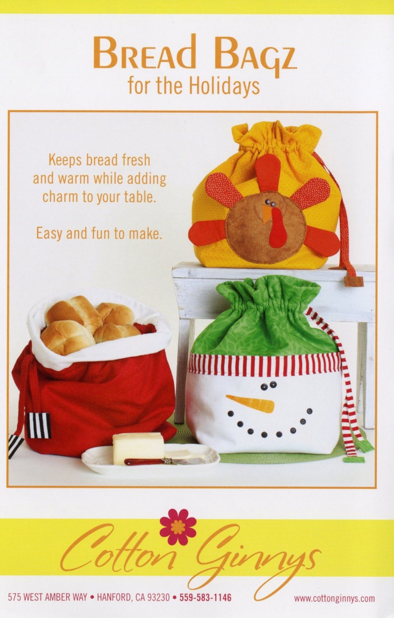 BREAD BAGZ for the Holidays Bag Pattern by Cotton Ginnys - BZ149 - Etsy