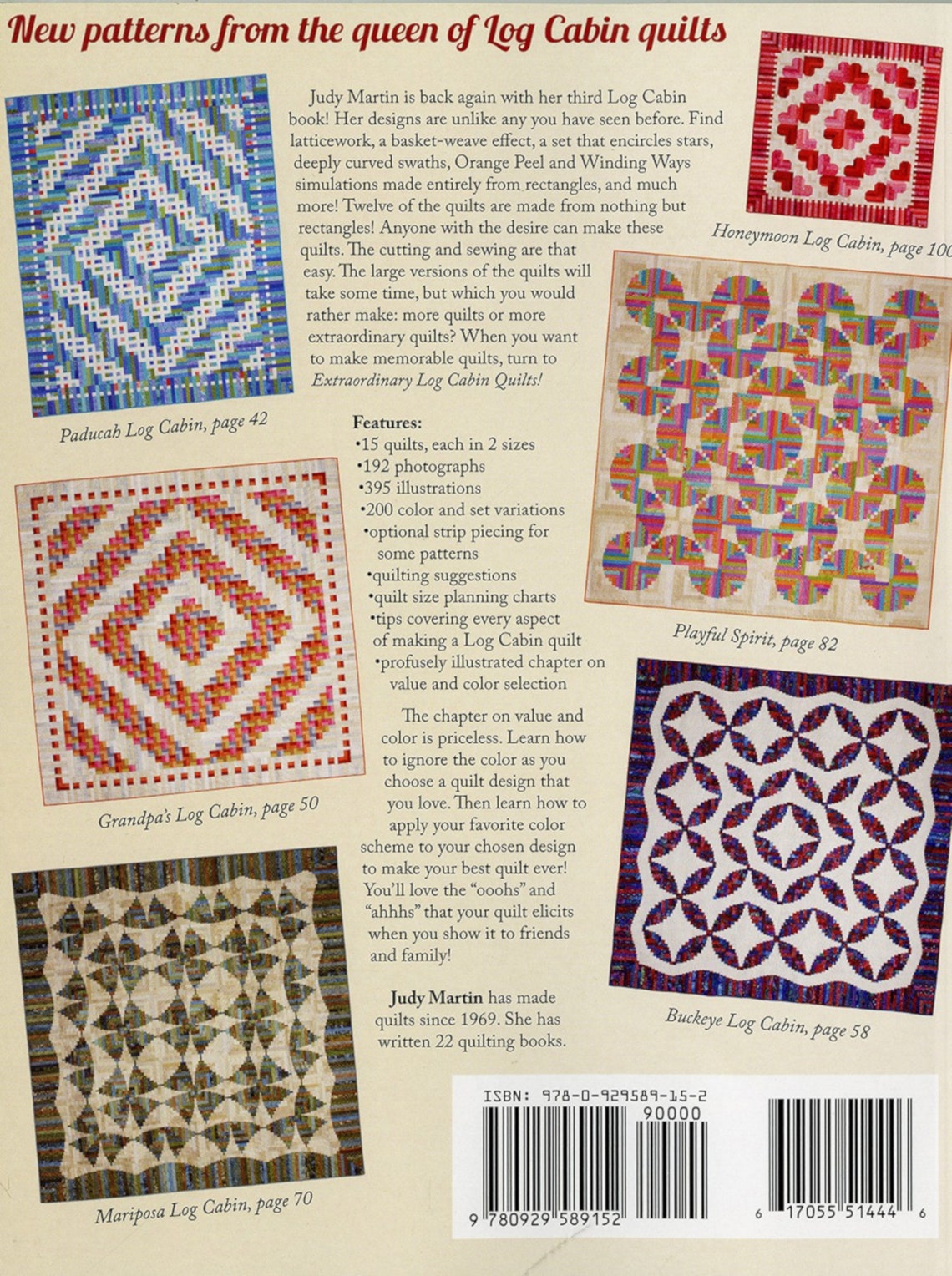 Extraordinary LOG CABIN Quilt Book By Judy Martin Etsy