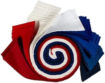 Patriotic Palette - Kona Solids *Jelly Roll - 40 Pieces* From: Kaufman Studios RU-779-40