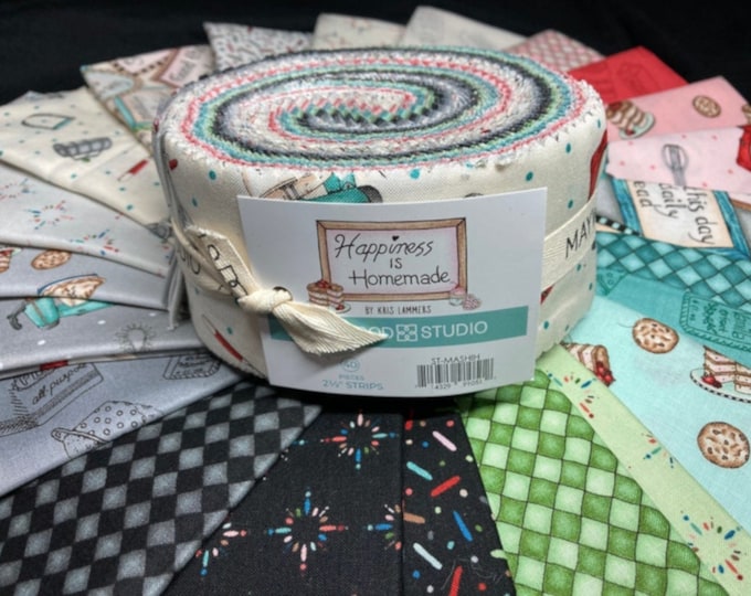 Happiness is Homemade  *Jelly Roll* 40 - 2.5" Strips By Maywood Studios ST-MASHIH