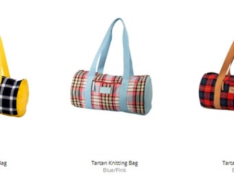 Tartan Knitting Bag *Various Colors Available* By: Bohin