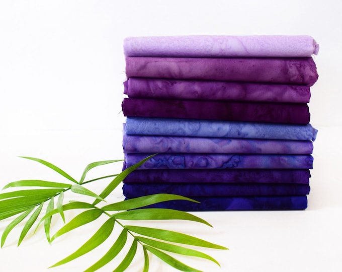 Lava Tonal Solids Batiks - Grapevine *Fat Quarter Bundle - 10 Pieces* From: Anthology Fabrics