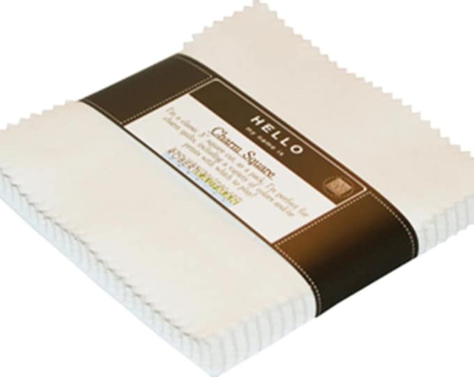 Snow - Cotton Solid  *Charm Package 5" x 5"* From: Kona - Robert Kaufman Fabrics CHS-119-42