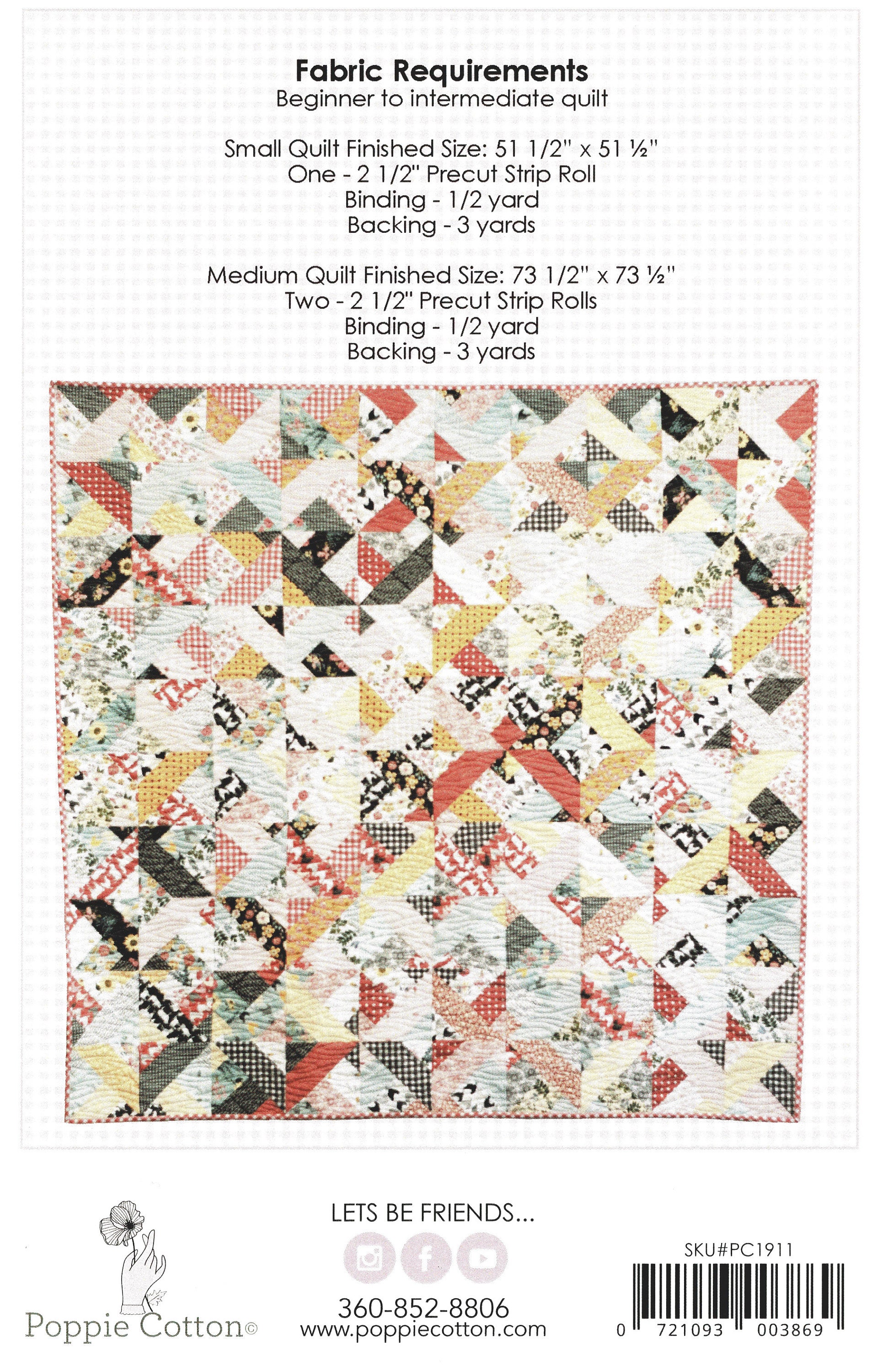Barn Door *Quilt Pattern Jelly Roll friendly* From Poppie Cotton PC1911