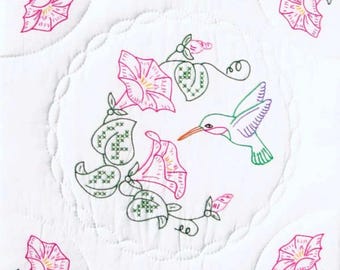 Interlocking Hummingbird *Pre-Printed Cross Stitch & Embroidery Blocks* By: Jack Dempsey Needle Art 732-293