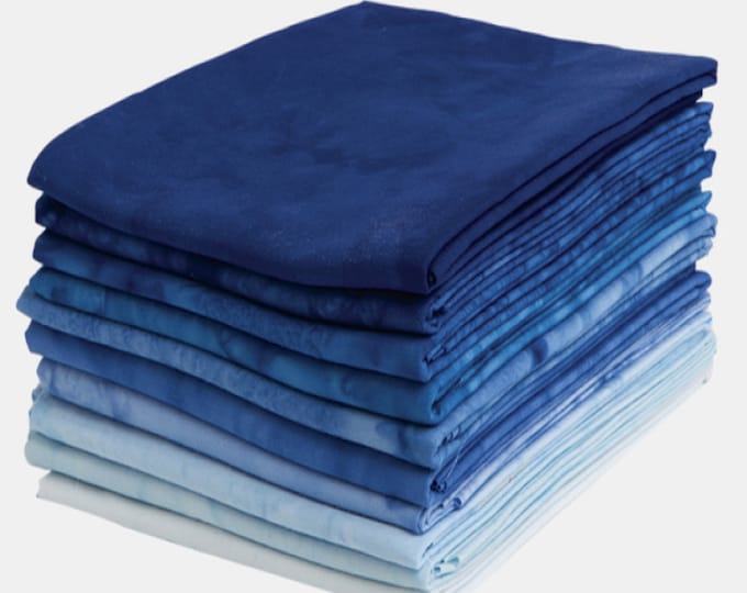 Sky - Lava Solids Tonal Batiks *Fat Quarter Bundle - 10 Pieces* From: Anthology Fabrics
