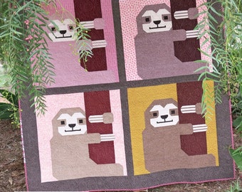 Sleepy Sloth *Quilt & Pillow Pattern - Fat Quarter Friendly*   By: Elizabeth Hartman