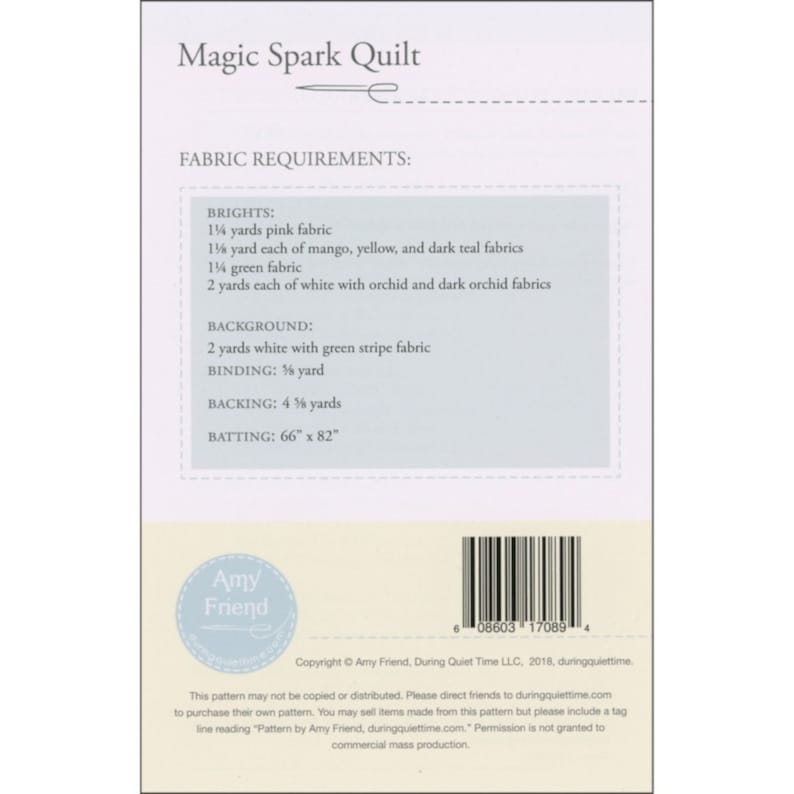Amy Friend MAGIC SPARK Quilt Pattern By
