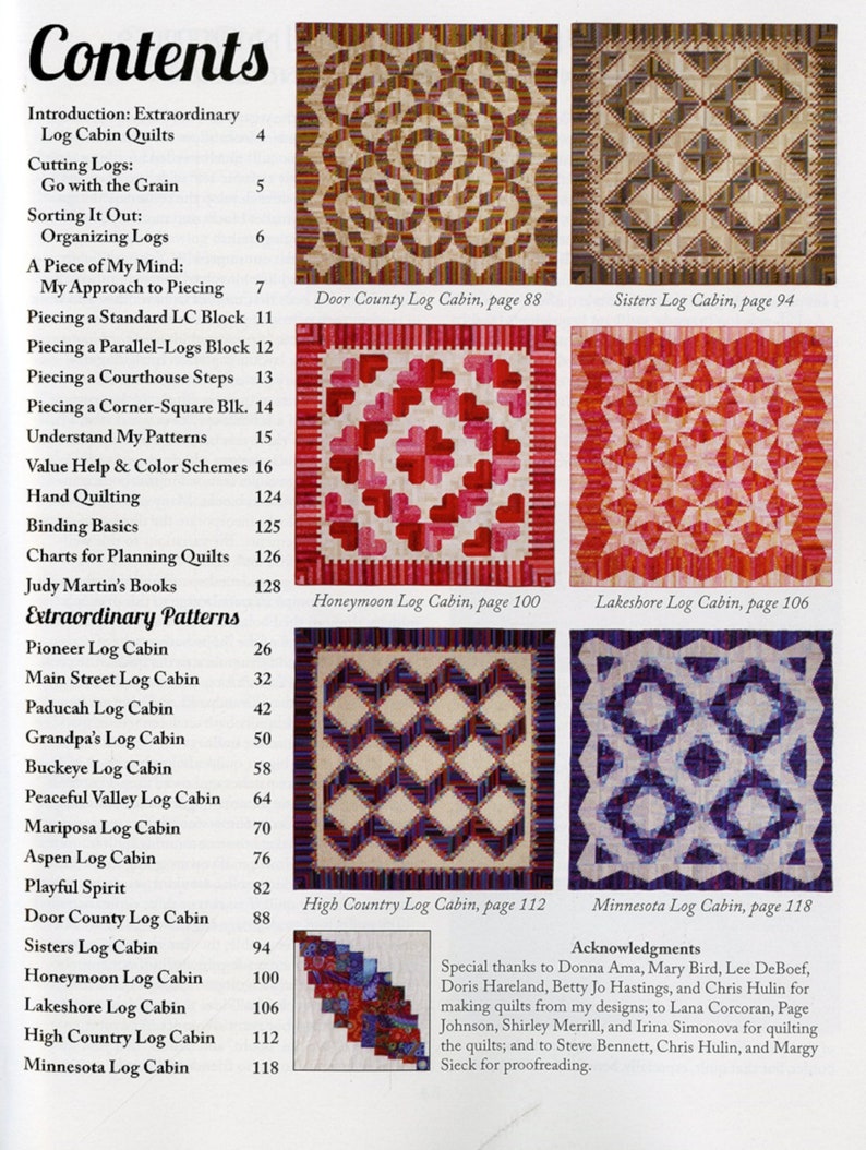 Extraordinary LOG CABIN quilt Book By Judy Martin Etsy