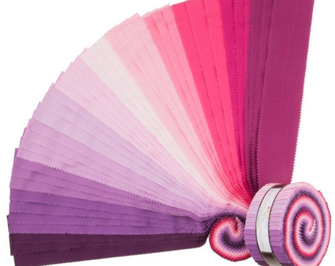 Wildberry Palette - Kona Cotton Solids  *Jelly Roll - 40 Pieces* From: Kaufman Studios RU-778-40