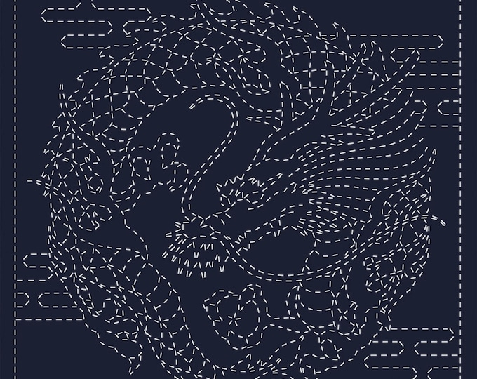 Dragon Crest *A Sashiko Embroidery Panel* By: Hitomi Fujita for QH Textiles