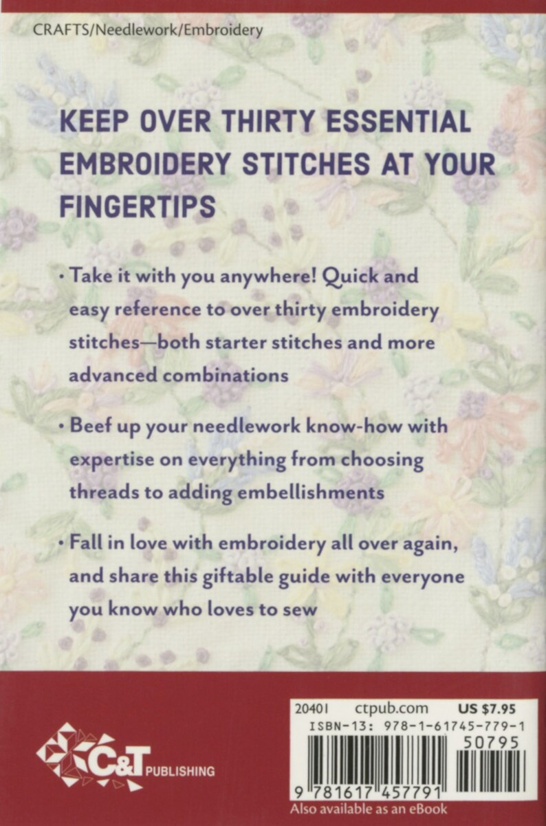 EMBROIDERY STITCHING Handy Pocket Guide Book By Christen Etsy