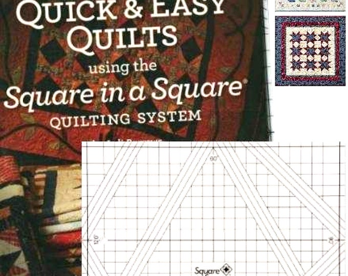 Square In A Square Ruler + Quick & Easy Quilt Pattern Book By: Jodi Barrows QYSNS-R8