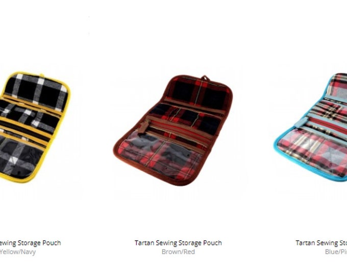 Tartan Sewing Storage Pouch *Various Colors Available* By: Bohin