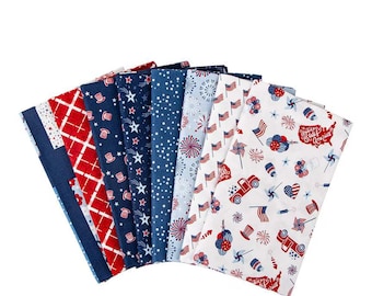 Stars and Stripes  1 Yard Bundle "8 Pieces - 1 Yard each" By: Lori Whitlock for Riley Blake 1yd-15710W-8
