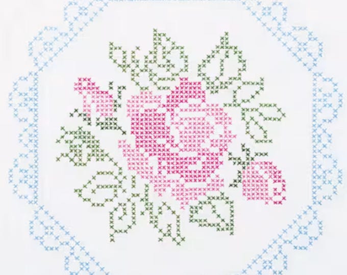 XX Rose *Quilt Blocks* Stamped for Cross Stitch By: Jack Dempsey Needle Art 732-386