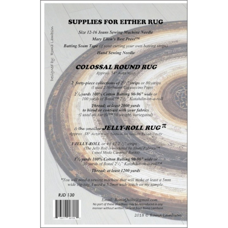 Colossal Round Rug & JellyRoll Rug Pattern by RJ Designs Etsy