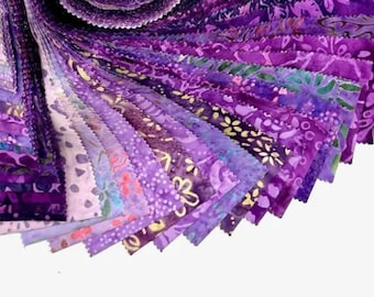 Java Batik - Purple *Jelly Roll - 40 Pieces* From: Maywood Studio ST-MASJAB-PUR2