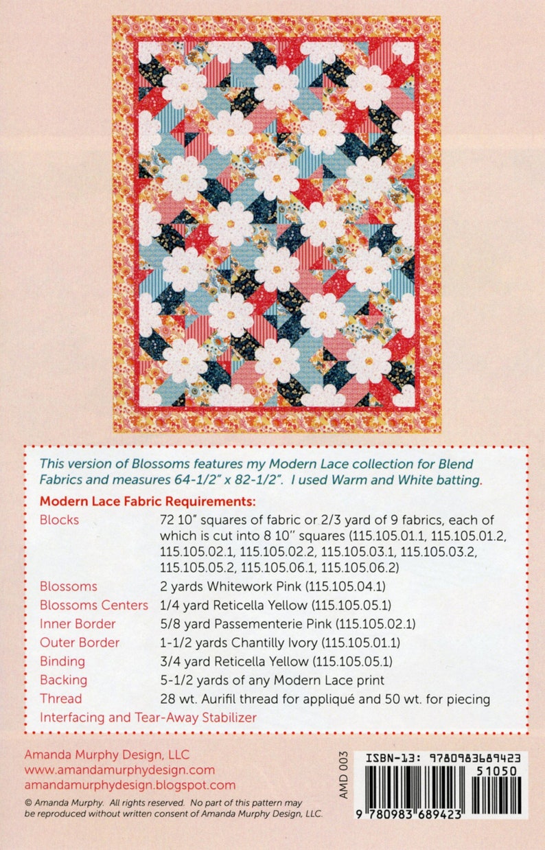 BLOSSOMS QUILT A Pieced Quilt PatternPattern By: Amanda Murphy AMD003 image 2