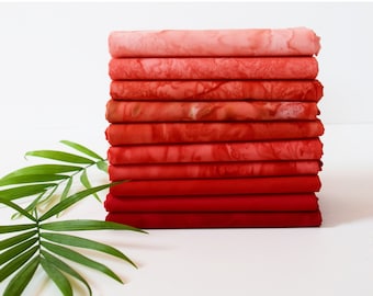 Lovable - Lava Solids Tonal Batiks - *Fat Quarter Bundle - 10 Pieces* From: Anthology Fabrics